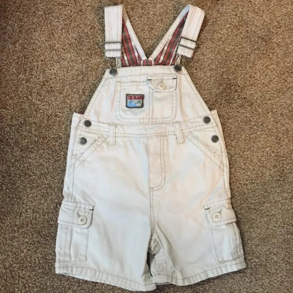 Children's Place beige overalls Tiki Island